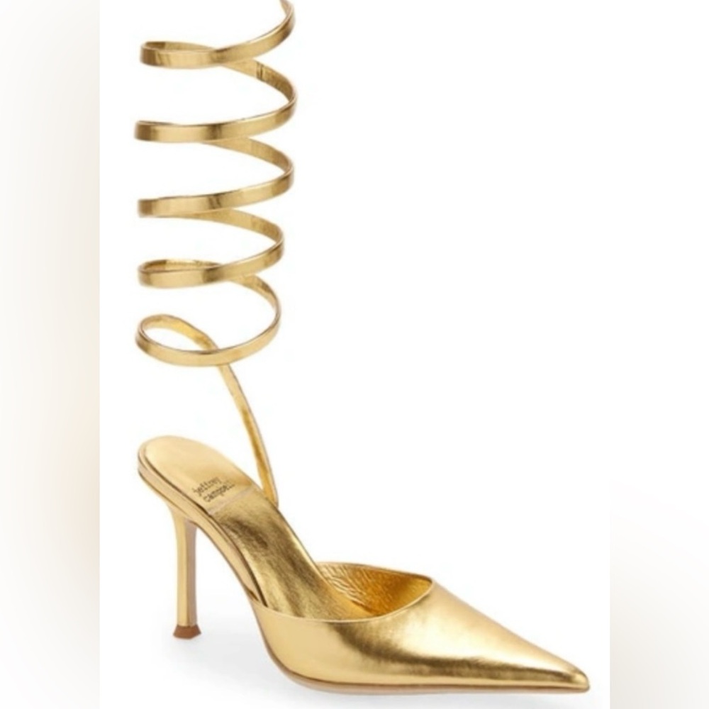Elegant Gold Strappy Heels